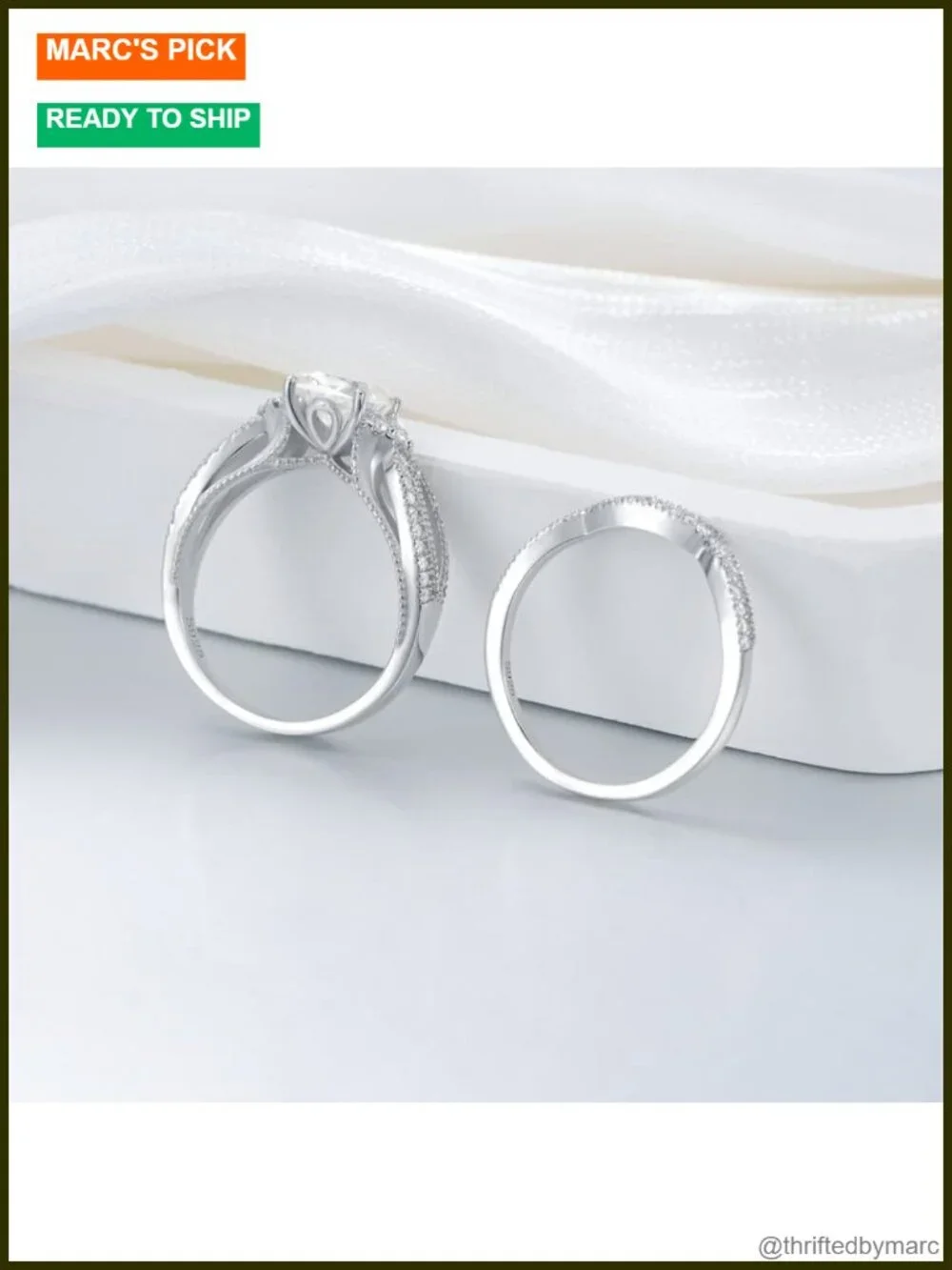 1.5 Ct Princess Cut Moissanite Bridal Set Platinum Plated Silver